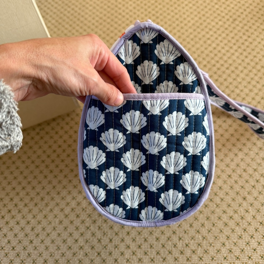 Sara Fitz Lobster & Shell Print Barrel Shaped Tote Bag - Picture 7 of 16